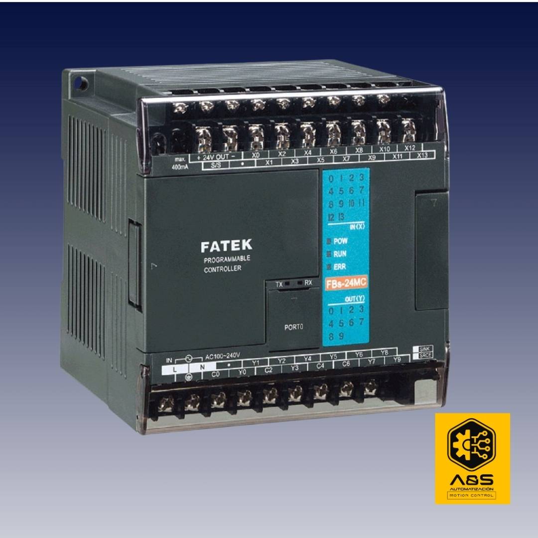 PLC FATEK FBS-24MCT2-AC, 14 entradas, 10 salidas.